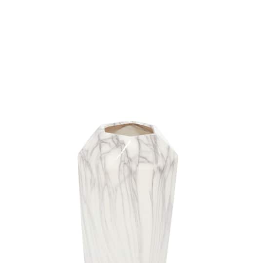 14" White Ceramic Contemporary Vase